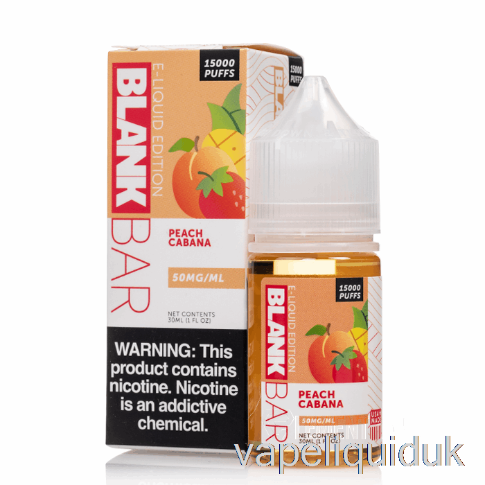 Peach Cabana - BLANK BAR Salts - 30mL 35mg Vape Liquid
